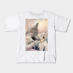 Tom Meets Mother Carey by Warwick Goble Kids T-Shirt